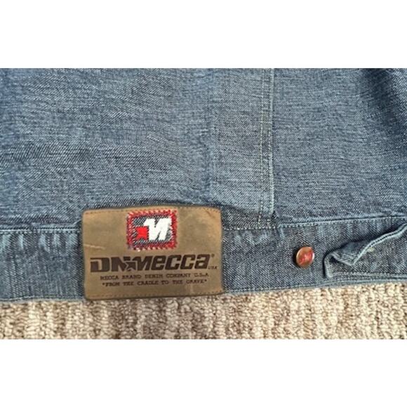 Vintage Mecca DNM Heavy Denim Jean Jacket Urban Trucker Hip Hop Punk Rap SZ XXL - Picture 9 of 13